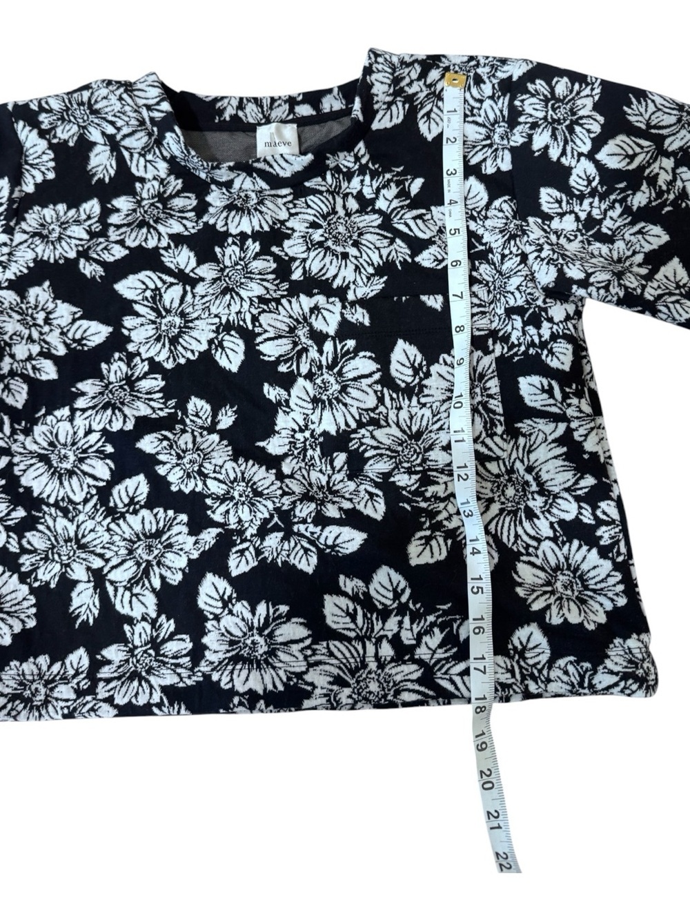 Maeve Black Tee with White Floral Print - Picture 3 of 6